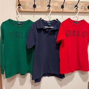 Polo by Ralph Lauren Three-Pack Kids Tops in Green, Navy & Red